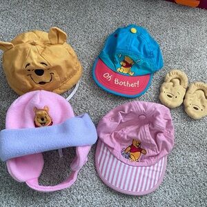 Vintage Pooh Hat and Booties Bundle